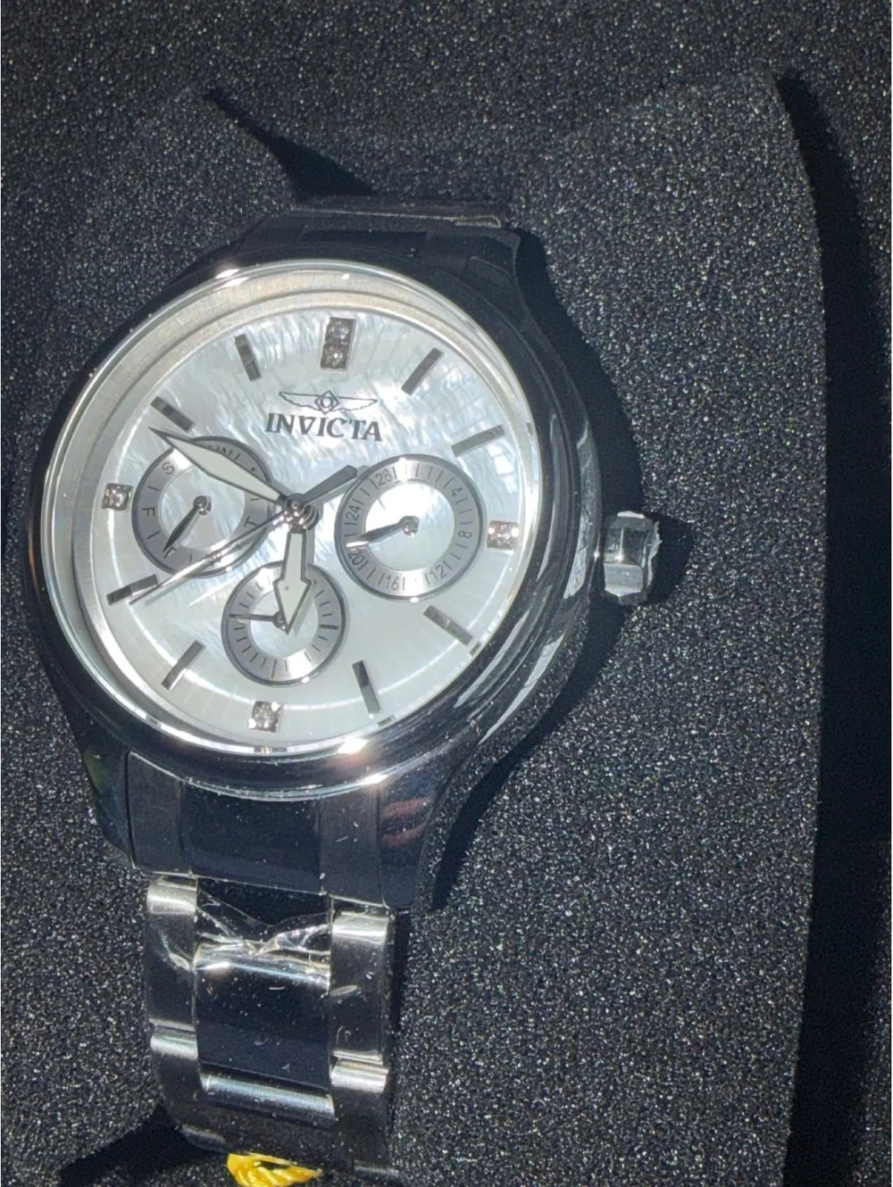 $249 INVICTA ANGEL LUMAMODE WOMANS WATCH 38mm WITH MOTHER OF PEARL DIAL